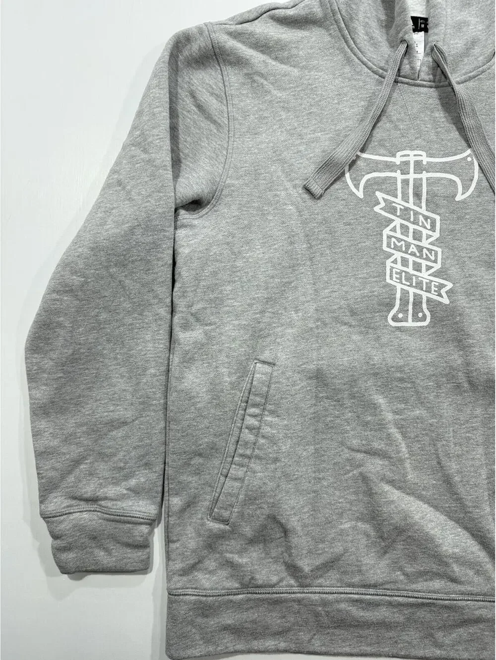 Adidas Tin Man Elite Hoodie Mens Medium Gray Pullover Fleece Sweatshirt